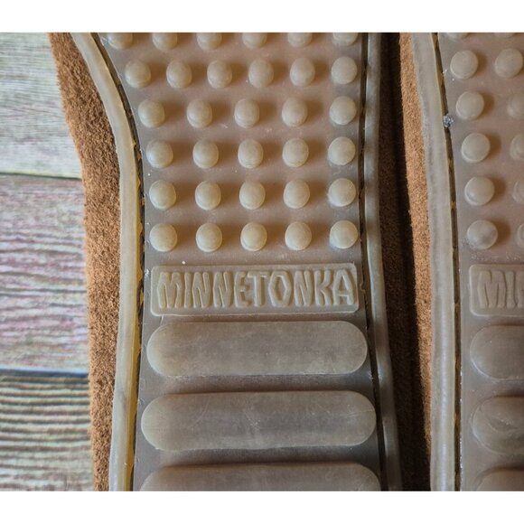 Minnetonka Women's Brown Slip On Southwest Moccasins Shoes Size 9 Embroidered - Picture 9 of 11